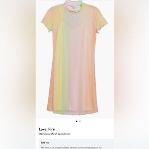 Love, Fire Rainbow Mesh Dress